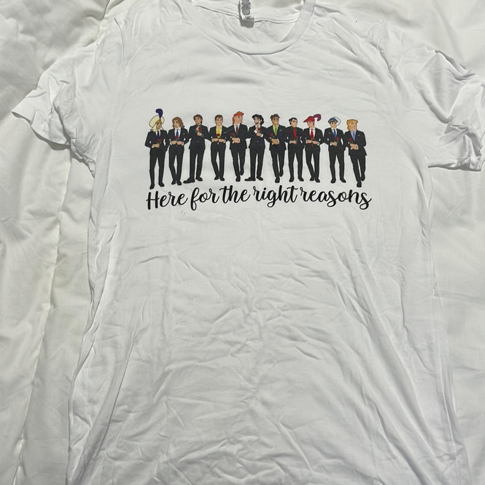 The Bachelorette Disney princes “here for the right reasons” tshirt